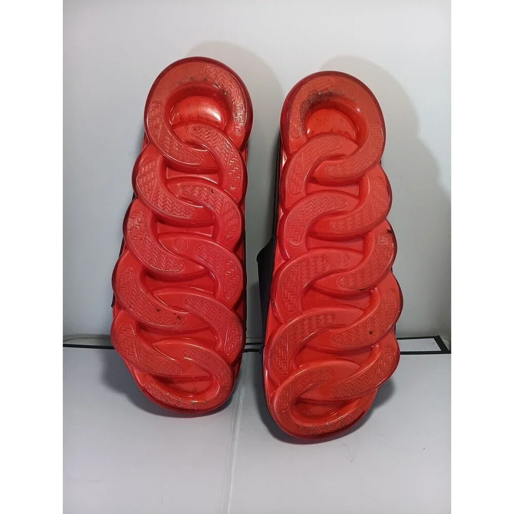 Southpole Sandals Slides Men Size 11 Black/Red Chain Pattern Soles